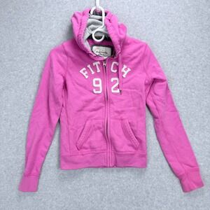 Abercrombie & Fitch Zip Up Hoodie Womens M Pink Y2K, Preppy, Barbiecore